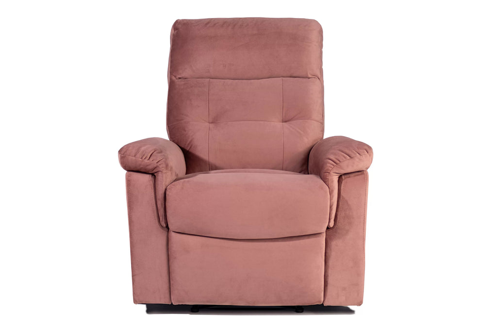 Manual Recliner Single – Manual Motion – Blush Pink (F8778)