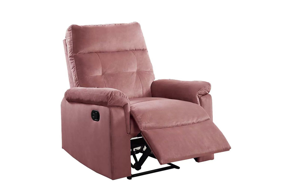 Manual Recliner Single – Manual Motion – Blush Pink (F8778)
