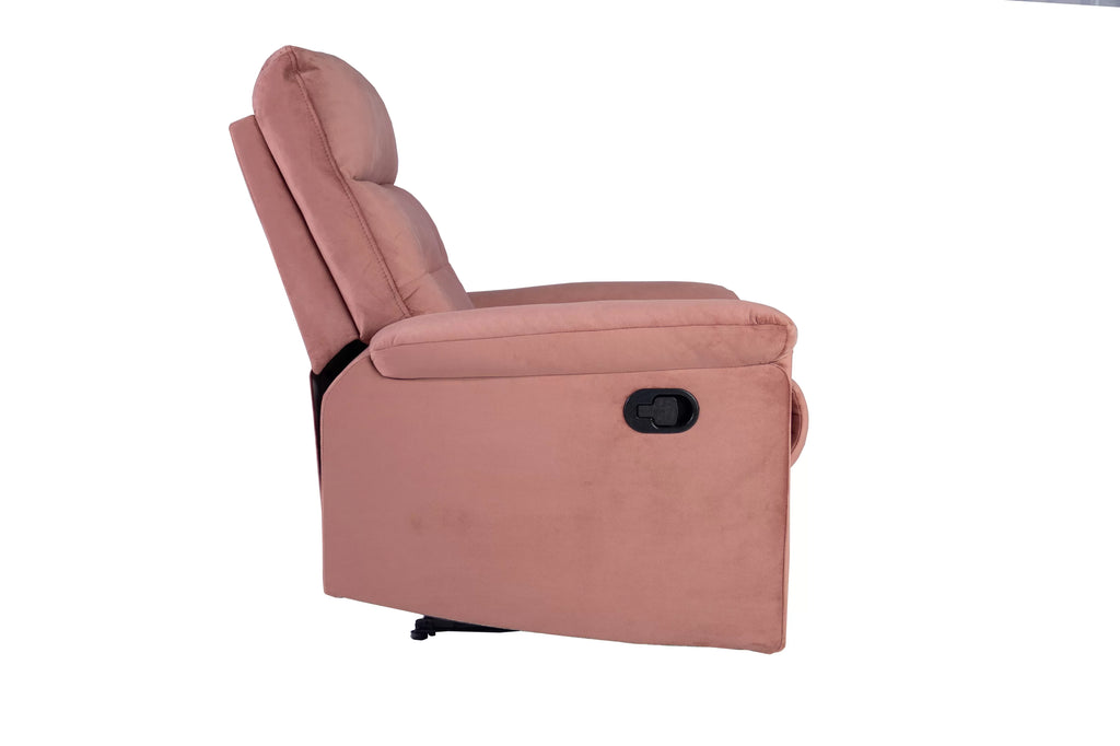 Manual Recliner Single – Manual Motion – Blush Pink (F8778)