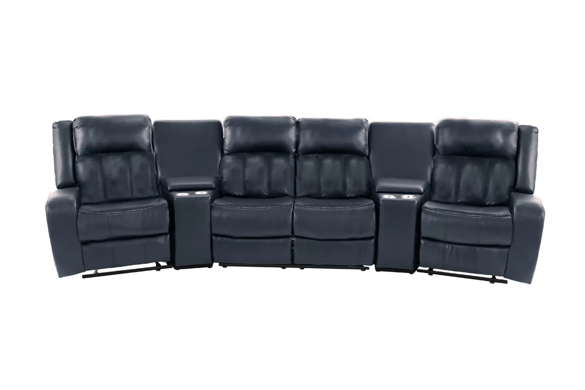 Manual Reclining Sectional – Manual Motion + 2 x Console + Cup Holder (F8780)