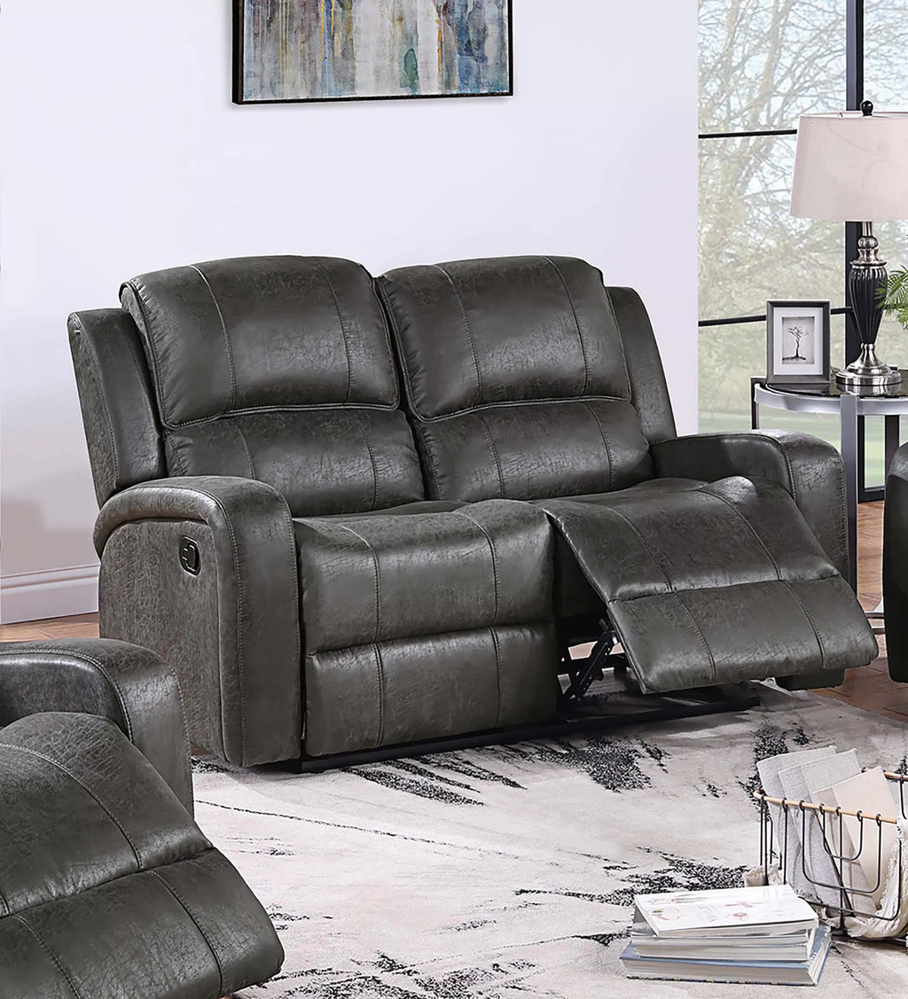 Manual Reclining Loveseat – Manual Motion – Smoke (F8782)