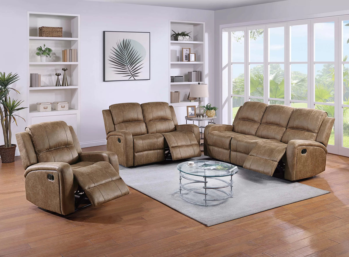 Manual Reclining Loveseat – Manual Motion – Chestnut (F8785)