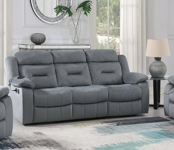 Manual Reclining Sofa – Manual Motion + USB Port – Dark Gray (F8796)