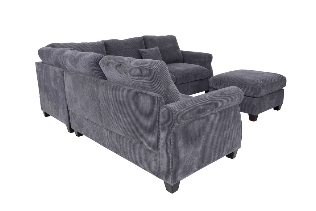 4-Piece Sectional – Dark Gray (F8819)