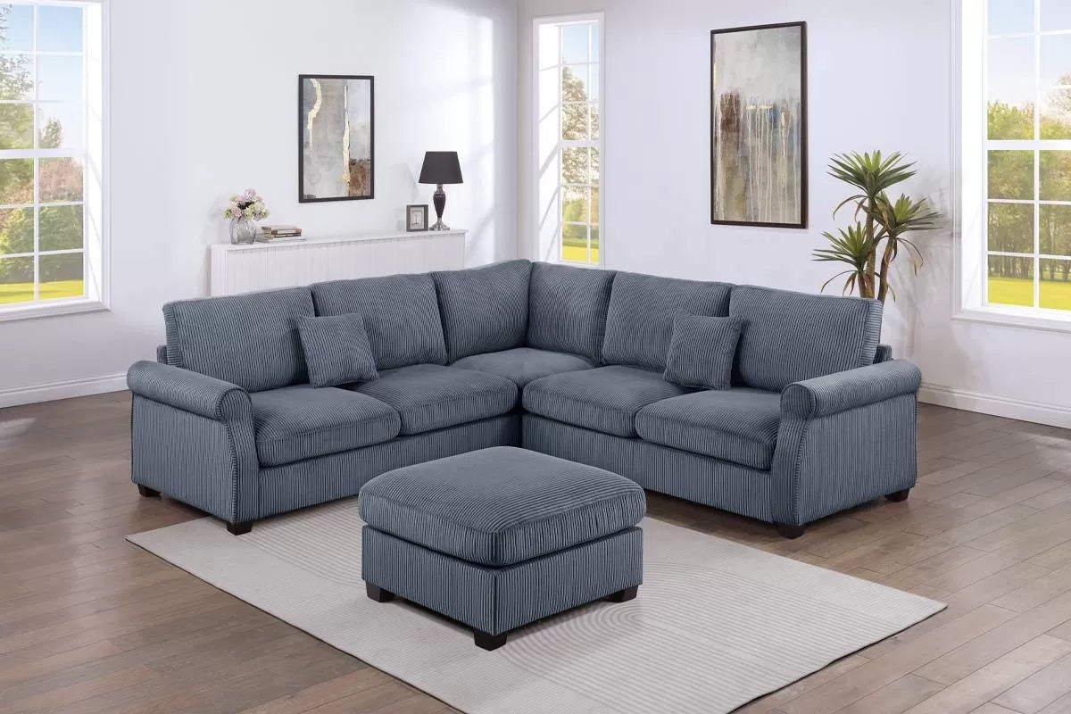4-Piece Sectional – Dark Gray (F8819)