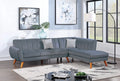 2-Piece Sectional Set W/ 2 Accent Pillows – Left Facing Sofa, Right Facing Chaise Sectional Set-Dark Grey – Dark Gray (F8867)