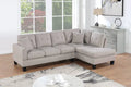 2-Piece Sectional Set – 2pc Sectional Sofa w/ 2 Accent Pillows – Mushroom (F8885)