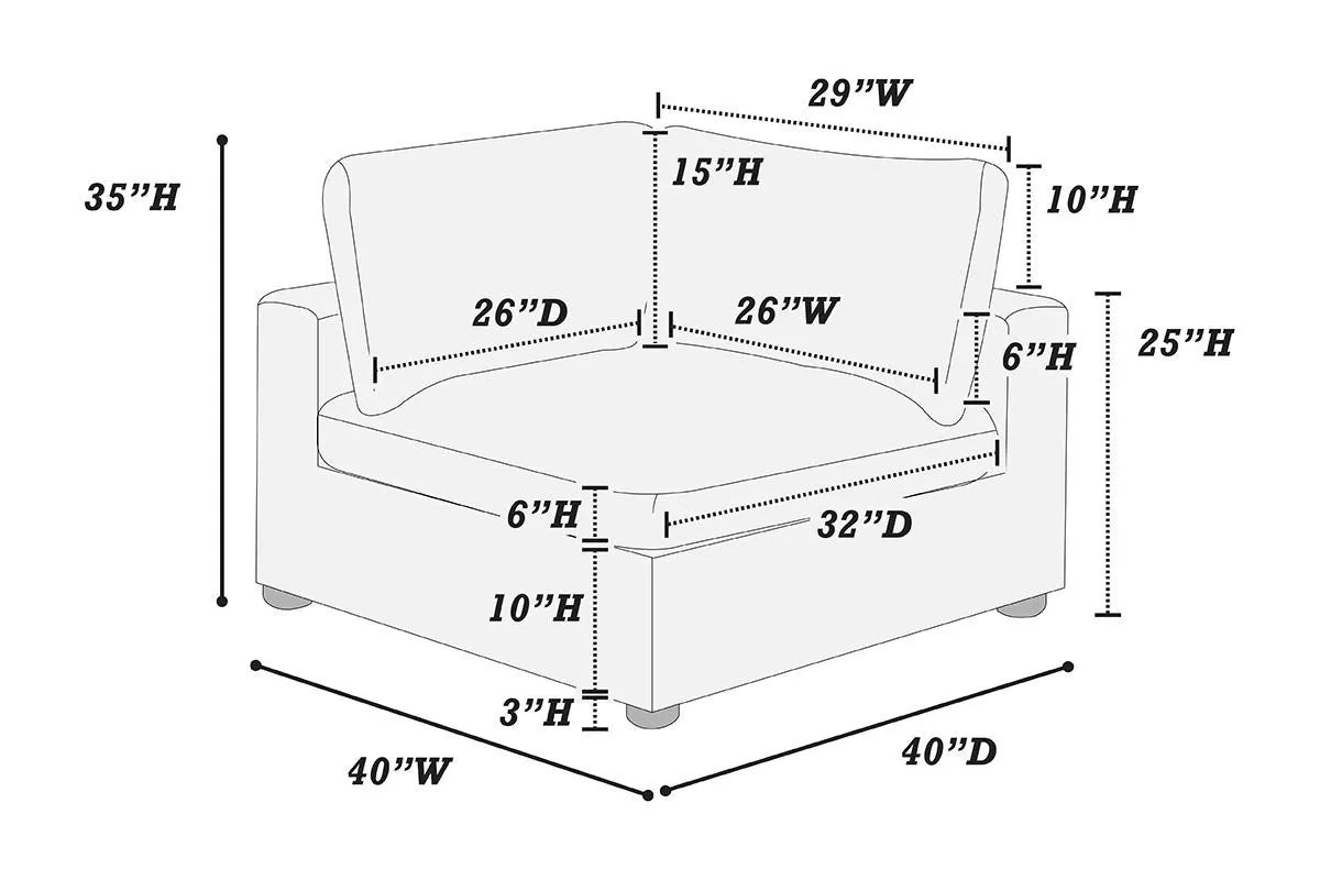 Corner Sofa – Gray (F8894)
