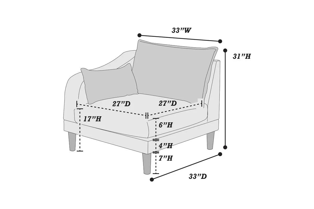 LAF/RAF One-Arm Chair – Mineral (F8974)