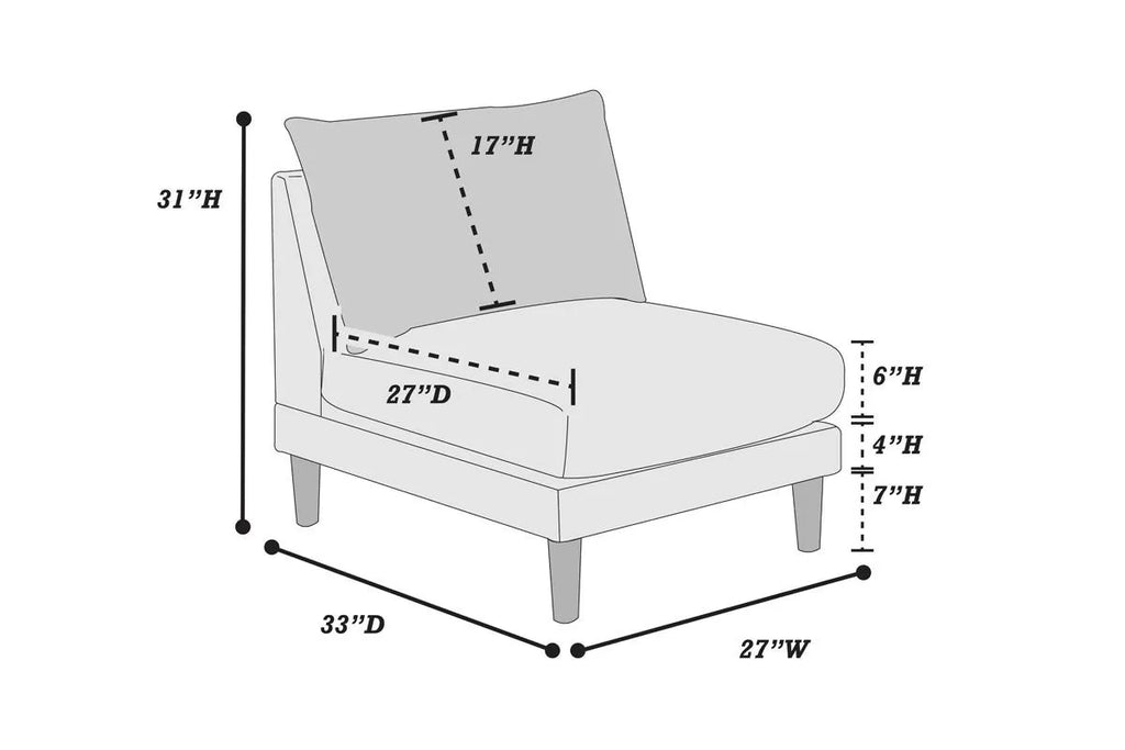 Armless Chair – Mineral (F8975)
