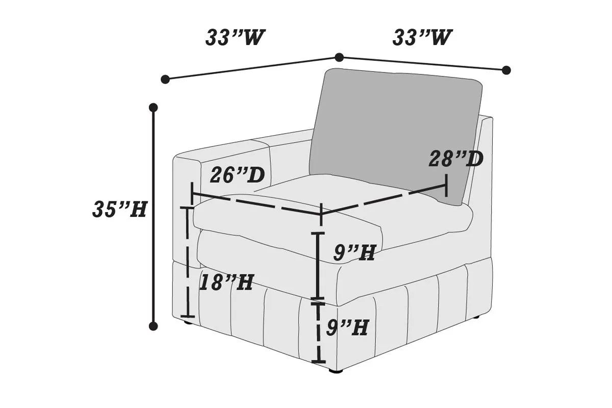 LAF/RAF One-Arm Chair – Granite (F8977)