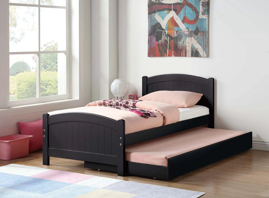 Twin Bed – Twin Bed w/ Trundle – Black (F9409)
