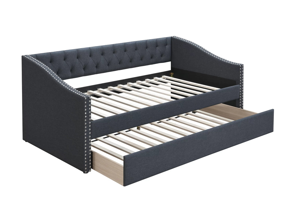 Day Bed w/ Slats + Trundle – Charcoal (F9454)