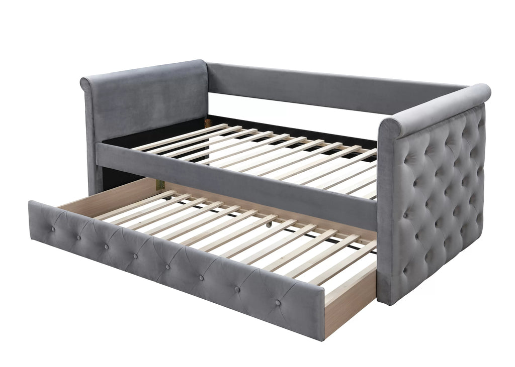 Day Bed w/ Slats + Trundle – Gray (F9461)