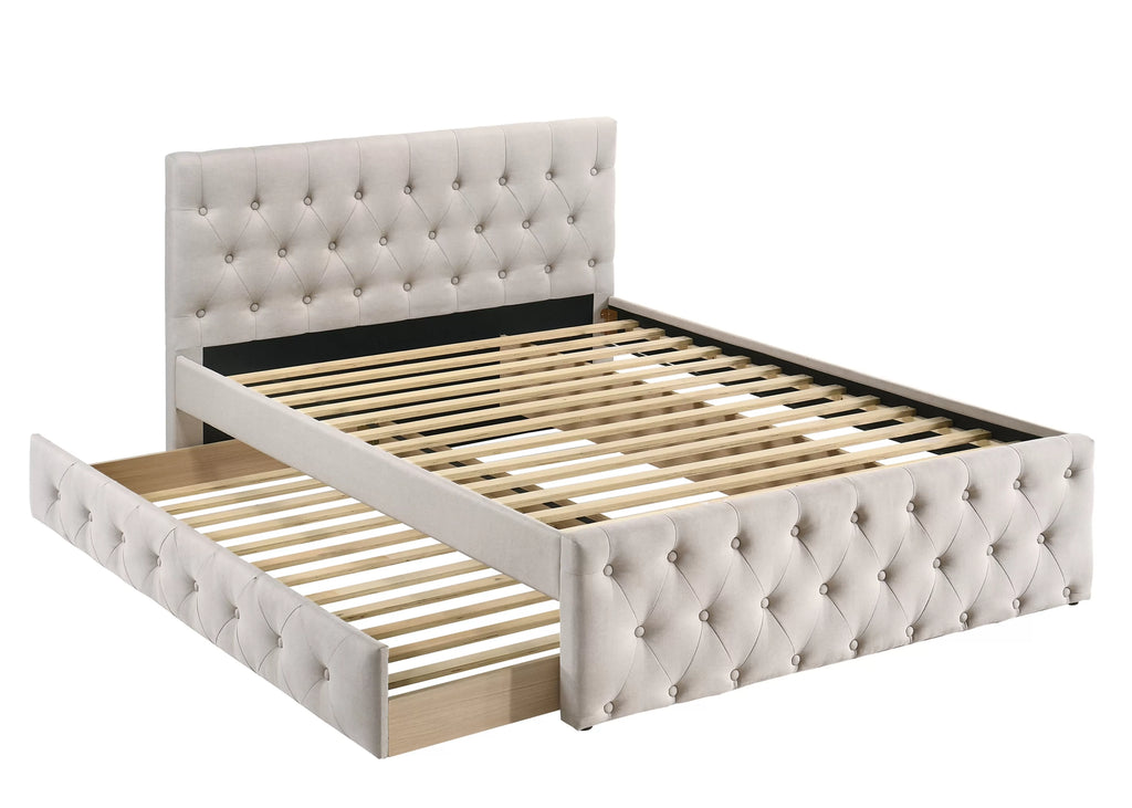 Bed – Slats + Trundle – Light Brown (F9517)