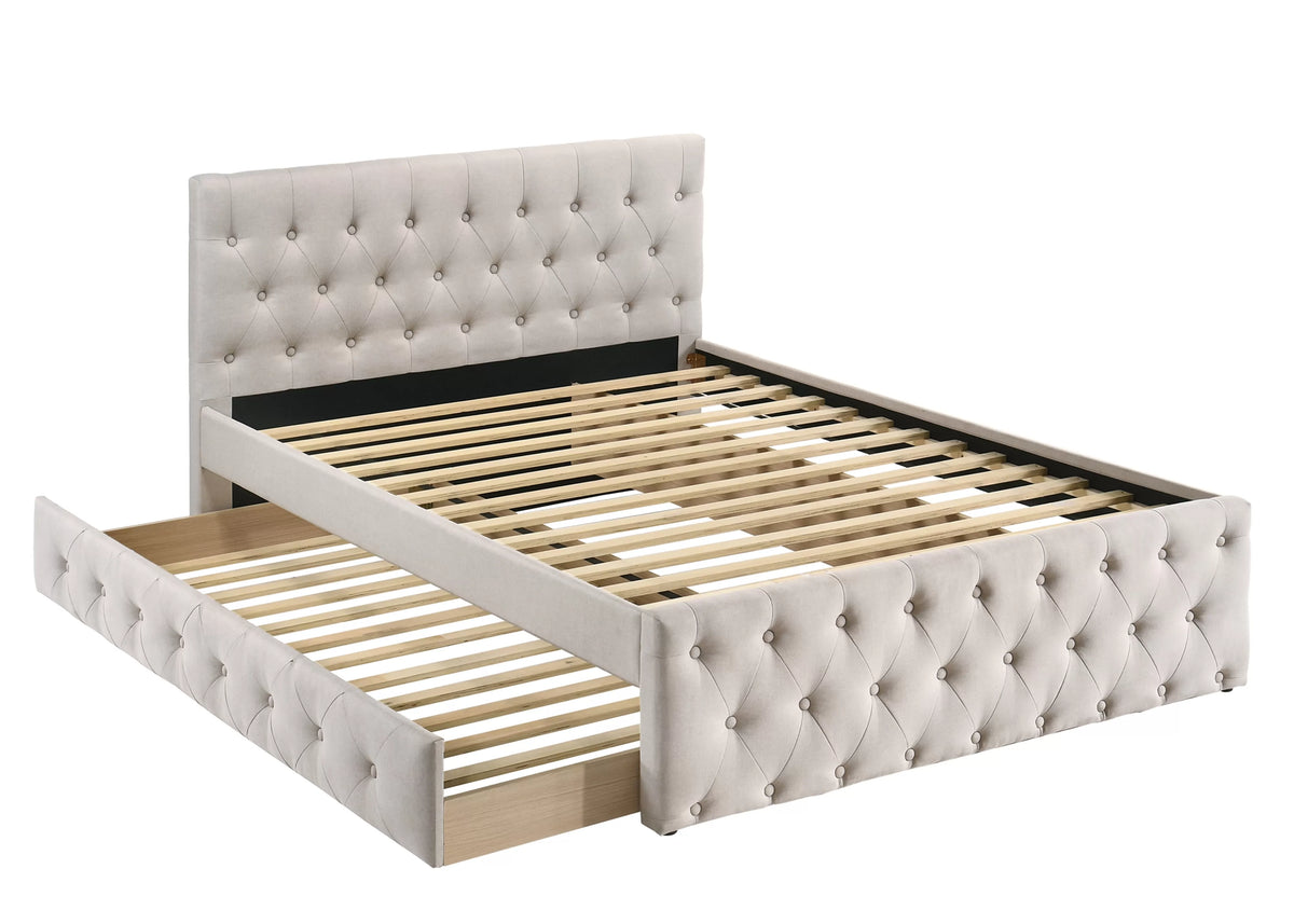 Bed – Slats + Trundle – Light Brown (F9517)