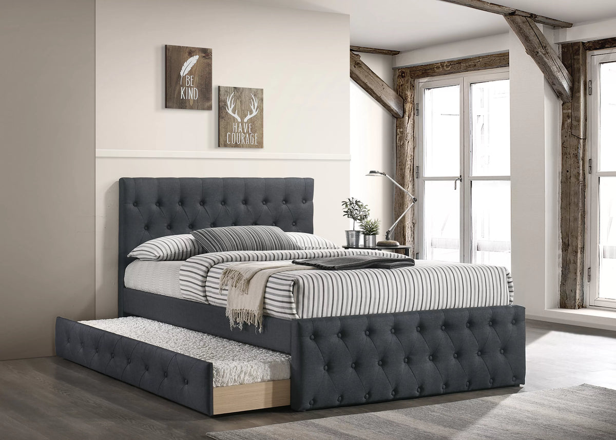Bed – Slats + Trundle – Charcoal (F9518)