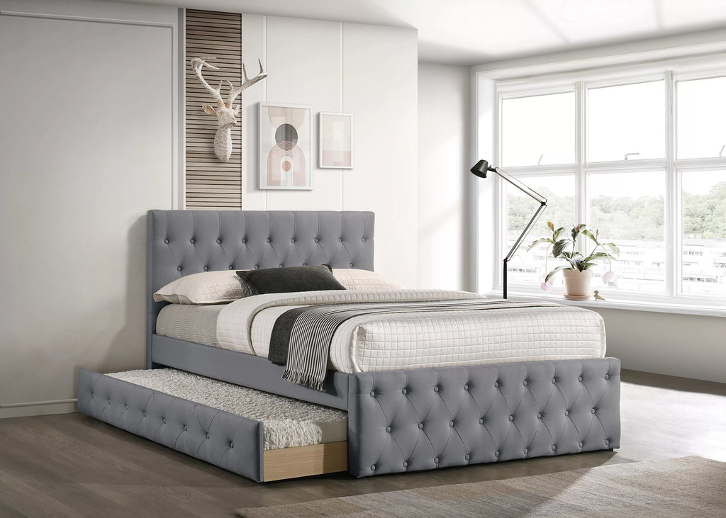 Bed – Slats + Trundle – Light Gray (F9519)