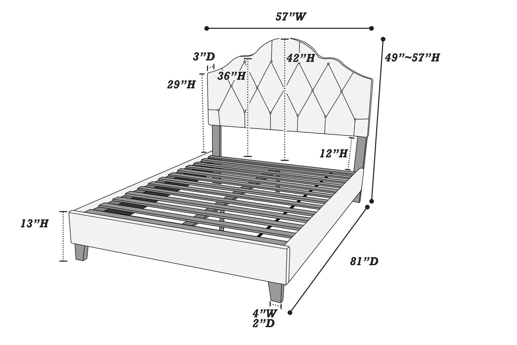 Bed – Beige (F9542)
