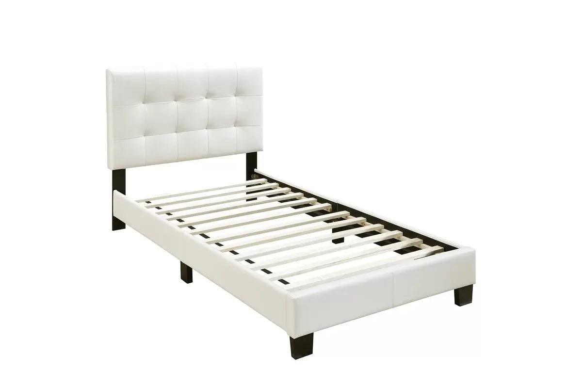 Bed – Adjustable Headboard – White (F9568)