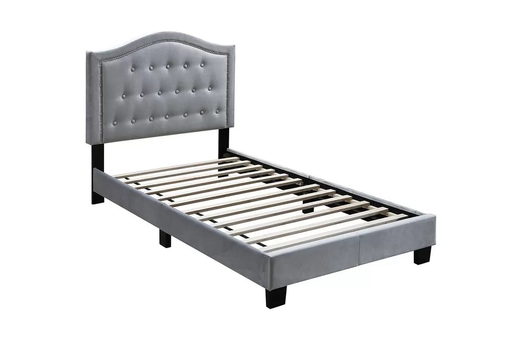 Bed – Adjustable Headboard – Gray (F9571)