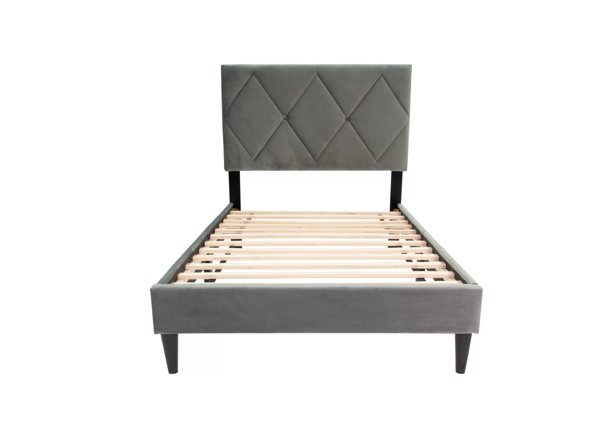 Bed – Adjustable Headboard – Gray (F9628)