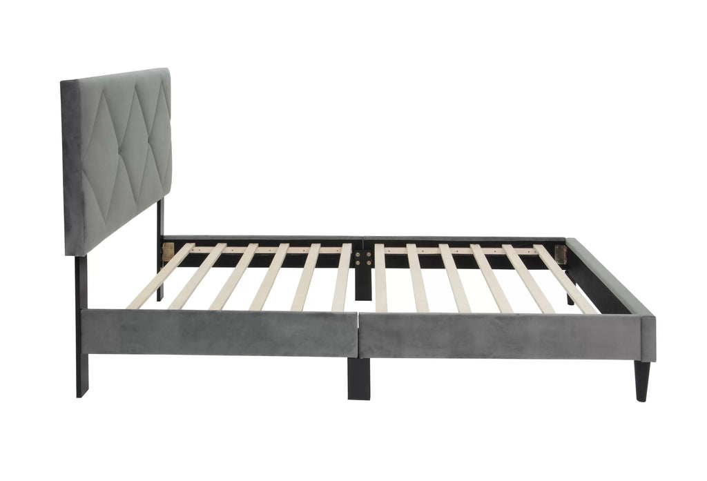 Bed – Adjustable Headboard – Gray (F9628)