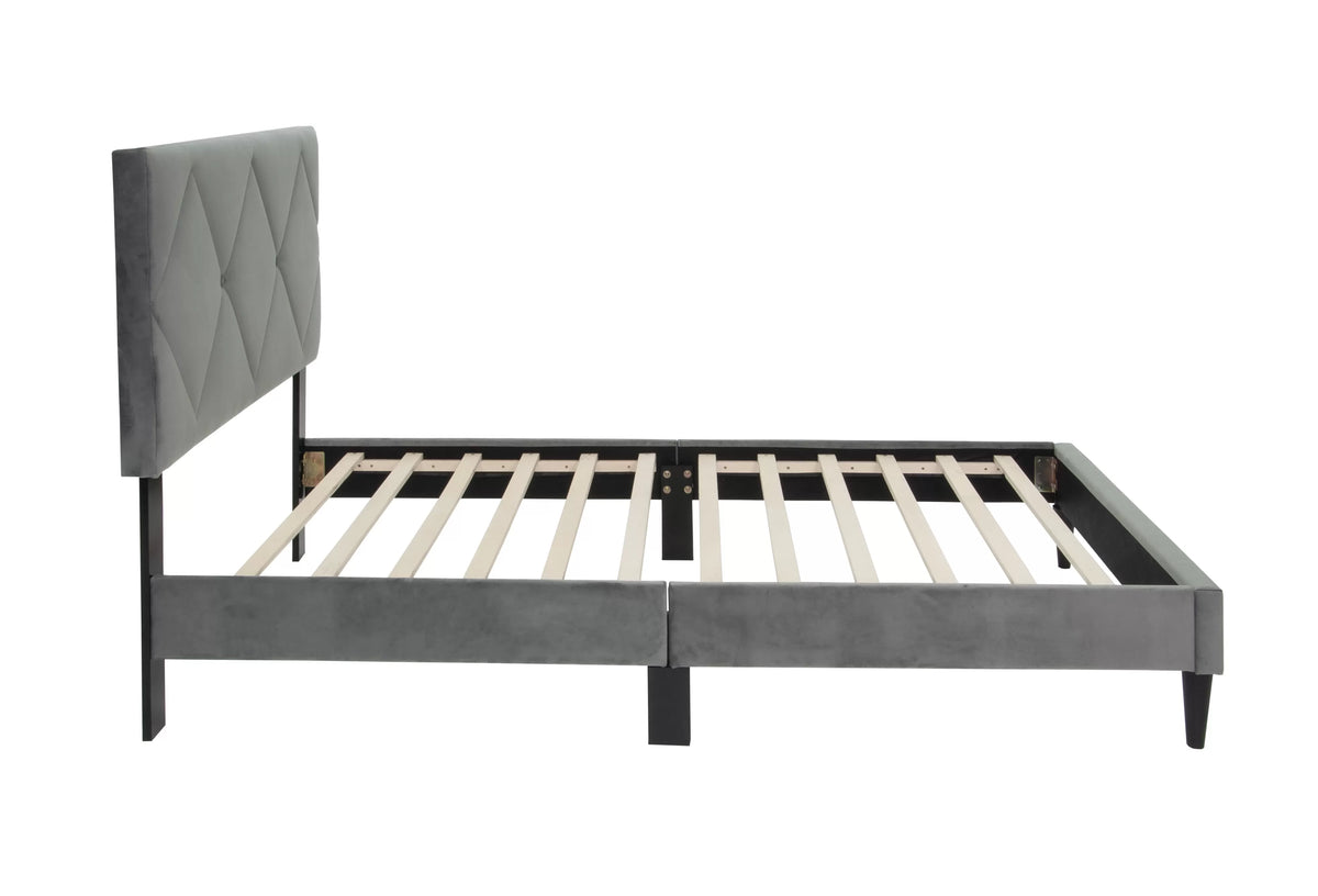 Bed – Adjustable Headboard – Gray (F9628)