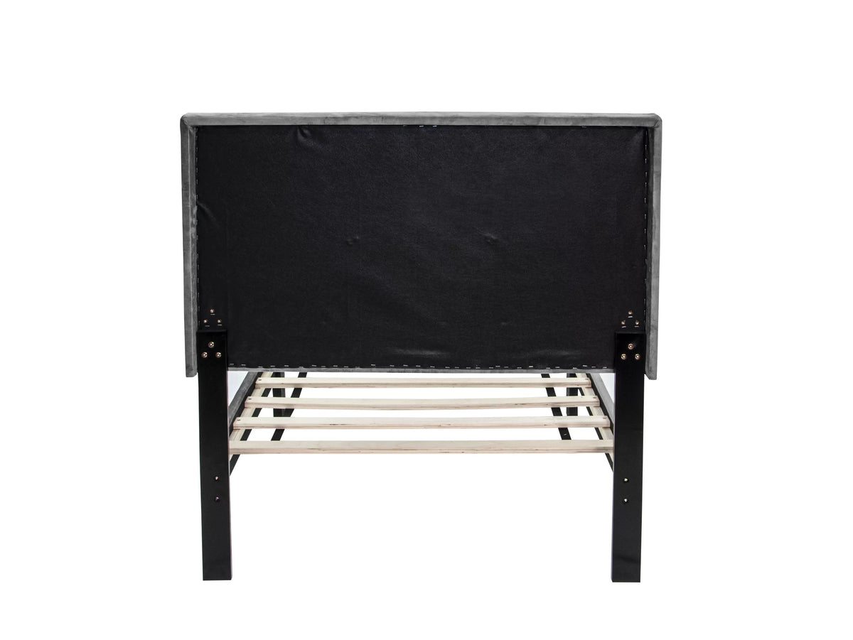 Bed – Adjustable Headboard – Gray (F9628)