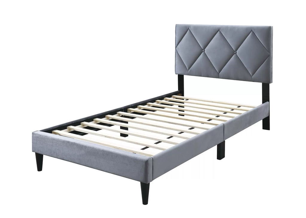 Bed – Adjustable Headboard – Gray (F9628)