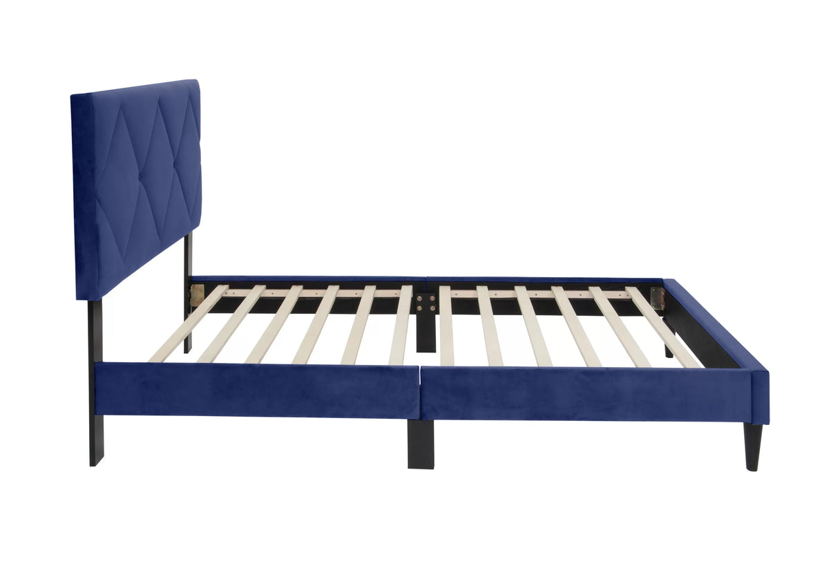 Bed – Adjustable Headboard – Navy Blue (F9629)