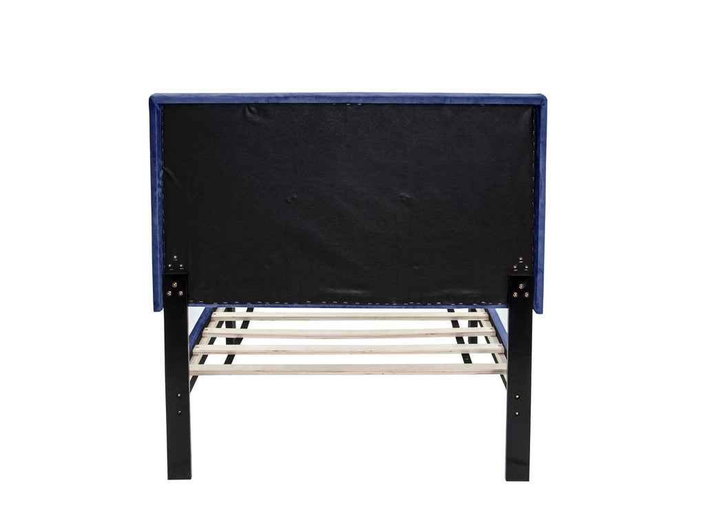 Bed – Adjustable Headboard – Navy Blue (F9629)