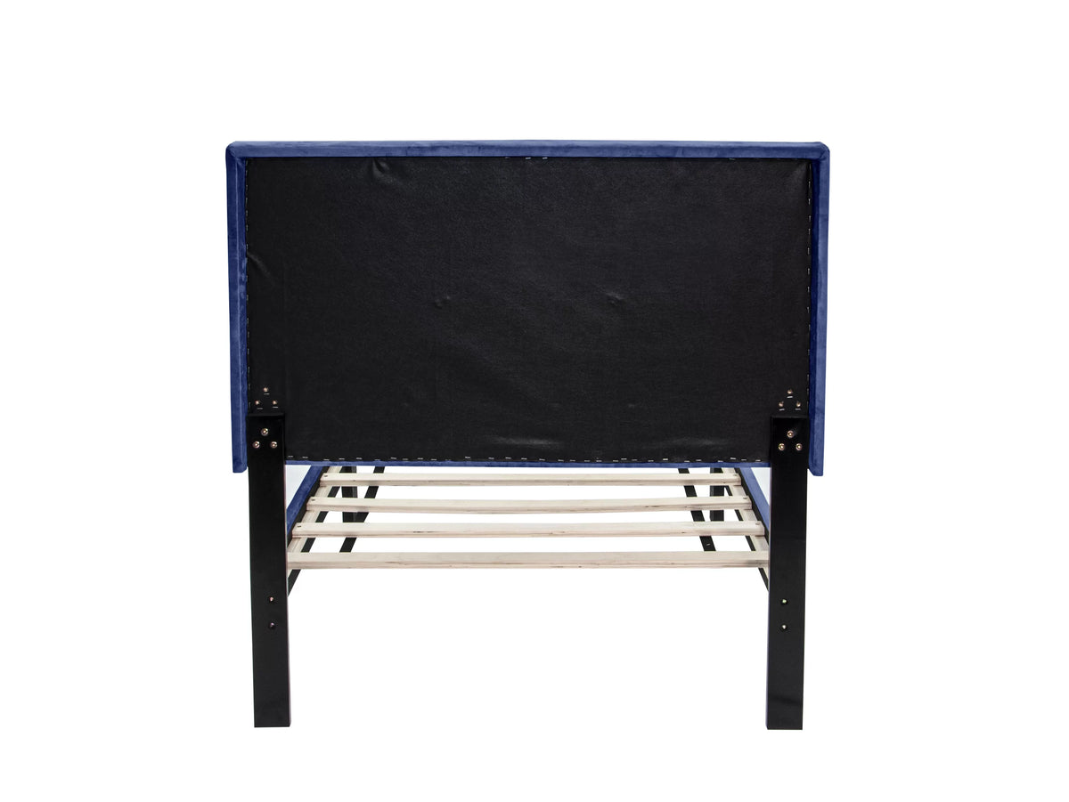 Bed – Adjustable Headboard – Navy Blue (F9629)