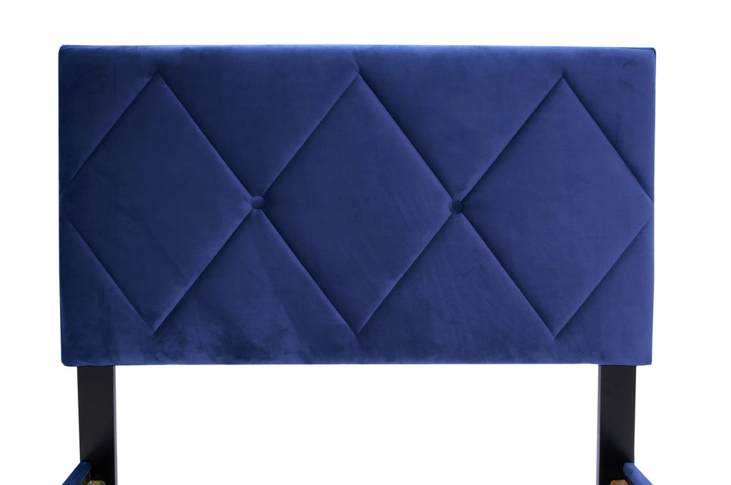 Bed – Adjustable Headboard – Navy Blue (F9629)