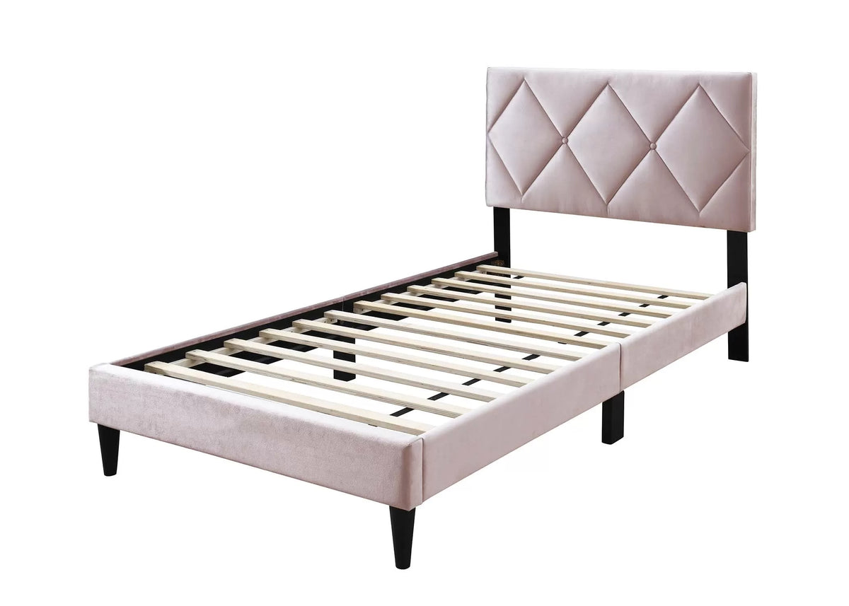 Bed – Adjustable Headboard – Light Pink (F9630)