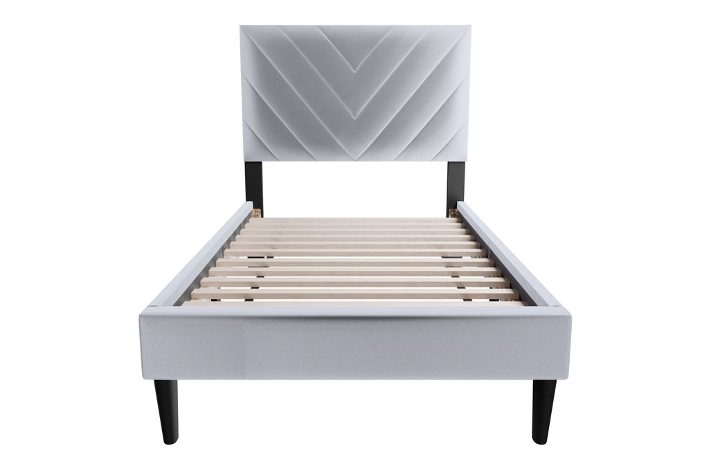 Bed – Adjustable Headboard – Gray (F9631)