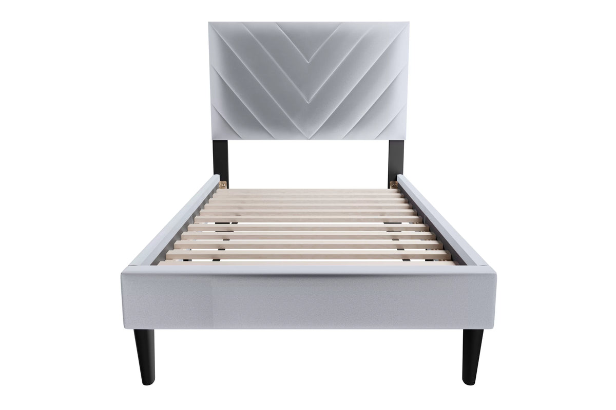 Bed – Adjustable Headboard – Gray (F9631)