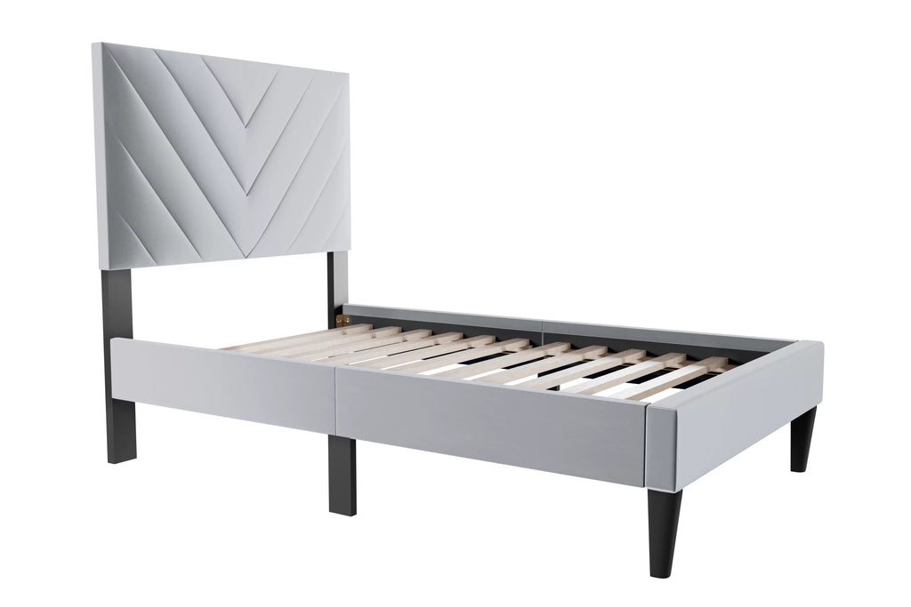 Bed – Adjustable Headboard – Gray (F9631)