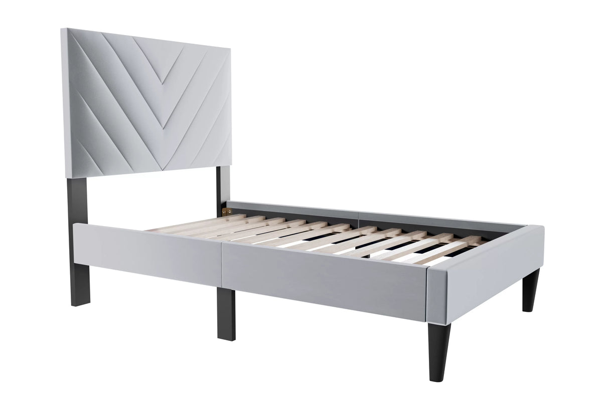 Bed – Adjustable Headboard – Gray (F9631)