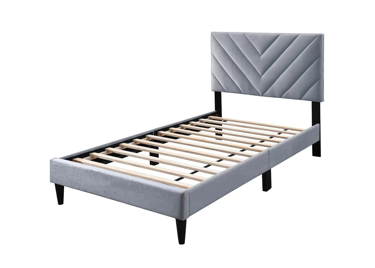 Bed – Adjustable Headboard – Gray (F9631)