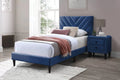Bed – Adjustable Headboard – Navy Blue (F9632)