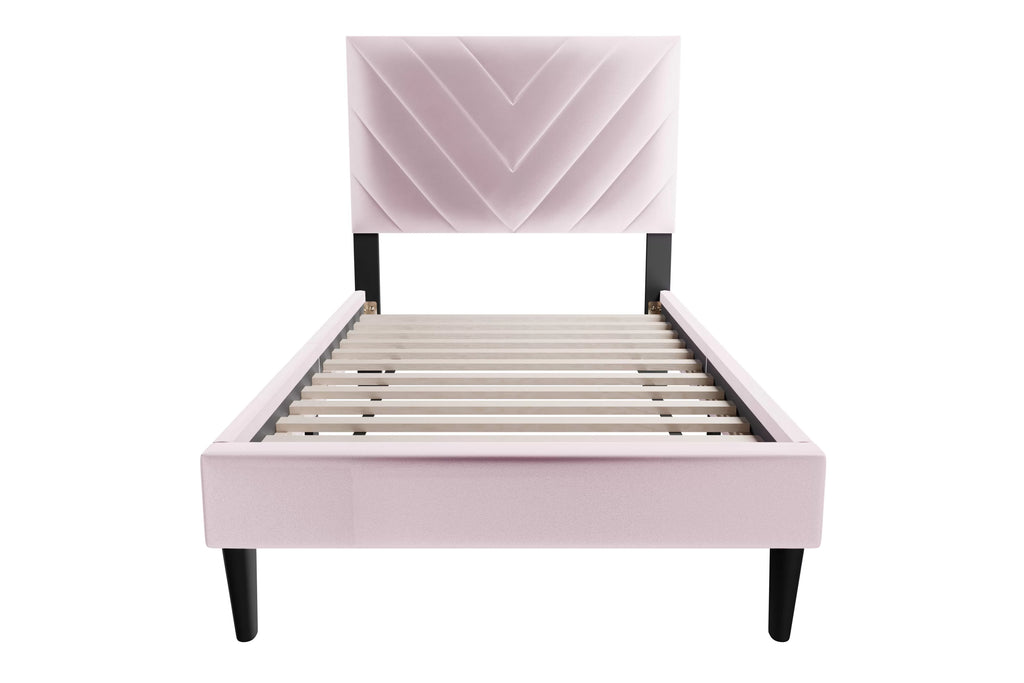 Bed – Adjustable Headboard – Light Pink (F9633)