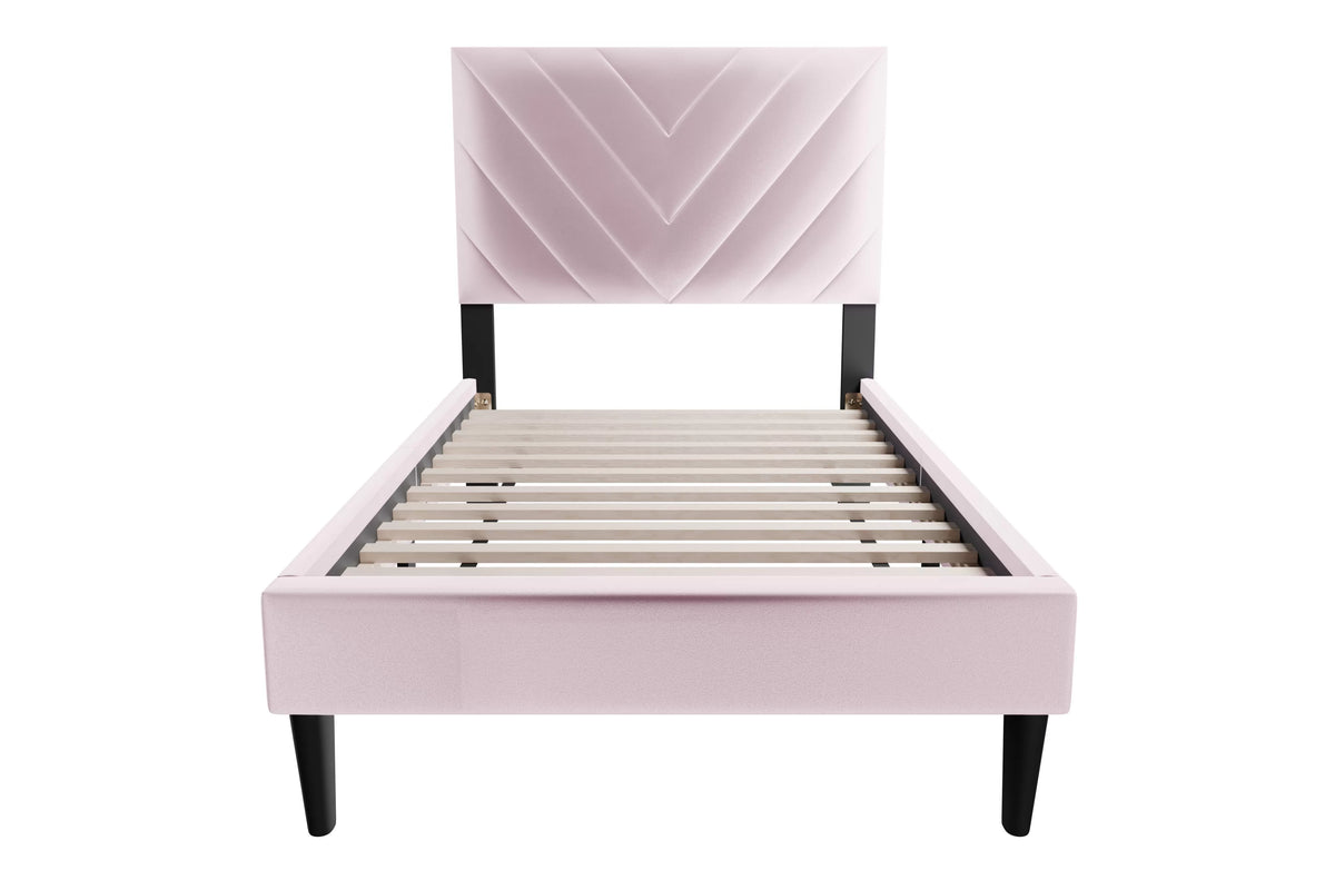 Bed – Adjustable Headboard – Light Pink (F9633)