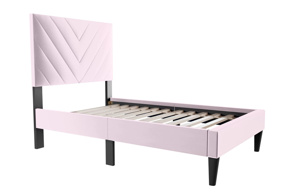 Bed – Adjustable Headboard – Light Pink (F9633)