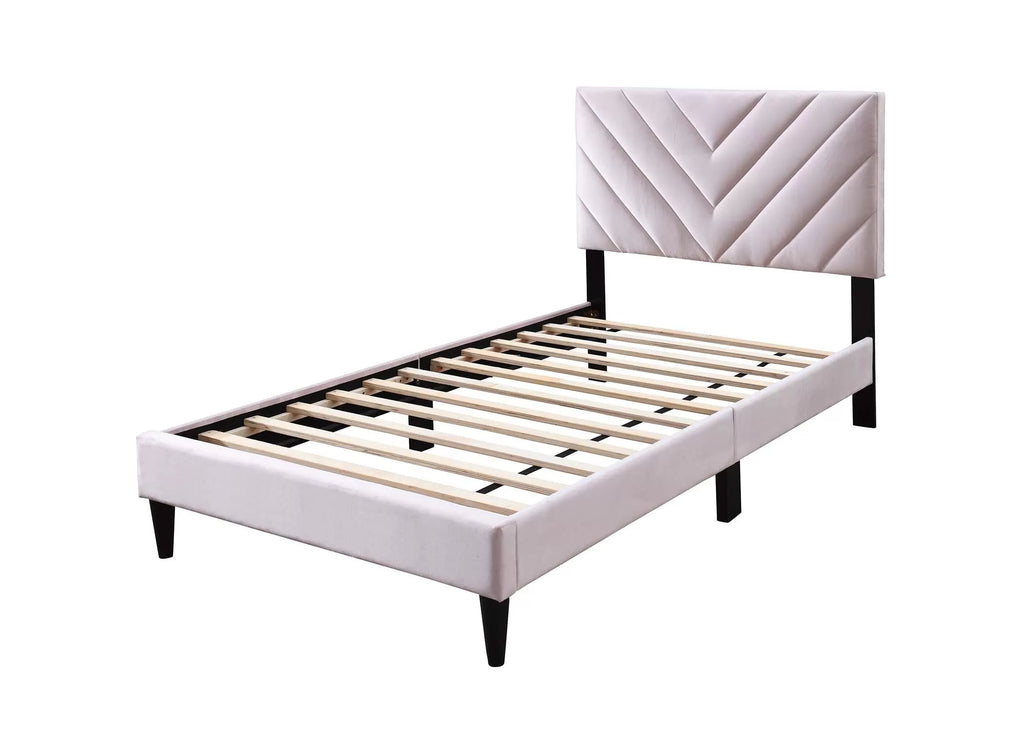Bed – Adjustable Headboard – Light Pink (F9633)
