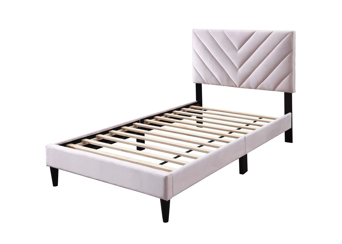 Bed – Adjustable Headboard – Light Pink (F9633)