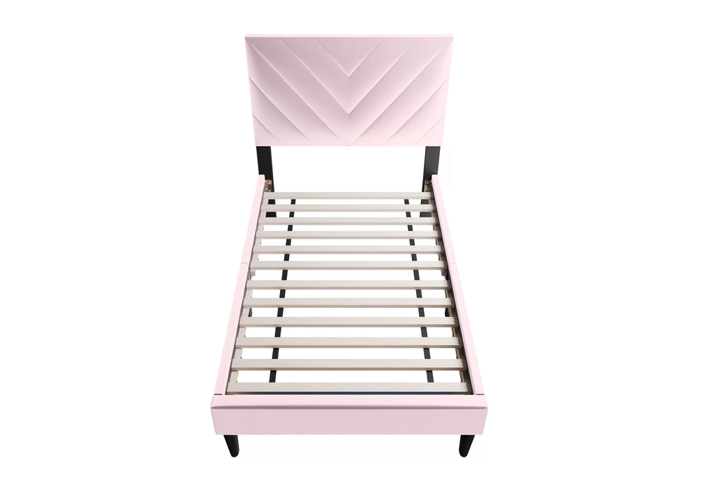 Bed – Adjustable Headboard – Light Pink (F9633)