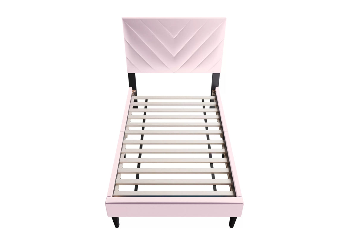 Bed – Adjustable Headboard – Light Pink (F9633)