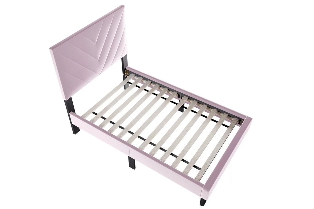 Bed – Adjustable Headboard – Light Pink (F9633)