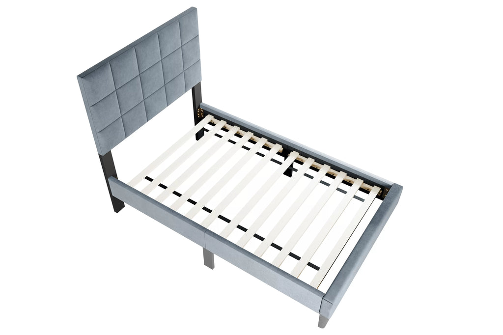 Bed – Adjustable Headboard – Gray (F9635)